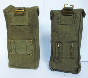 Belgian / British Magazine Pouch  Canvas with Webbing Attachments Brass Stud Closer 